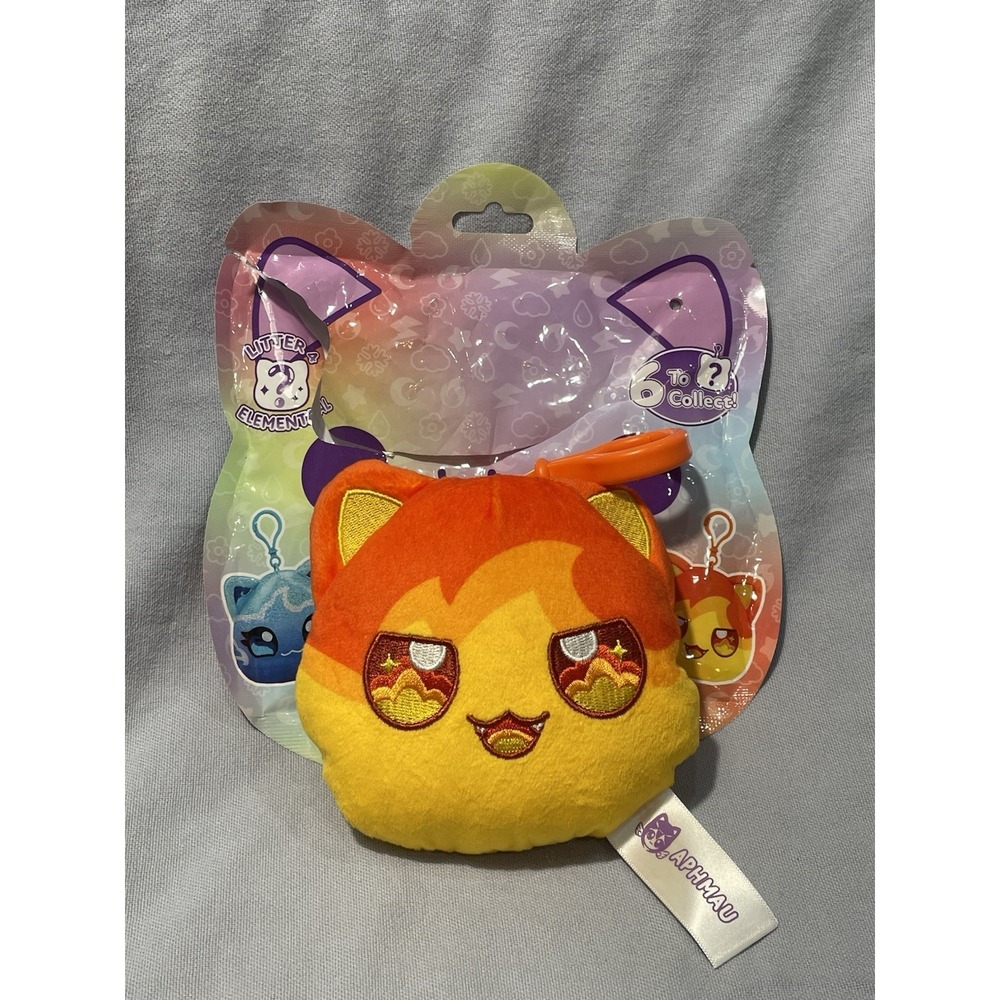NEW Open Aphmau Mystery MeeMeows Plush Clip-On - Litter 4 Elemental - Fire Cat